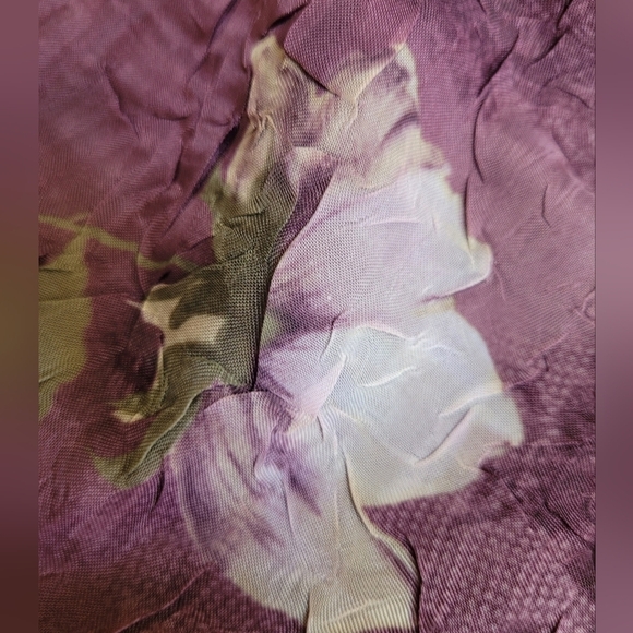 Dressbarn Vintage Floral Crimped Crepe Maxi Dress - Size 8 - Picture 7 of 8